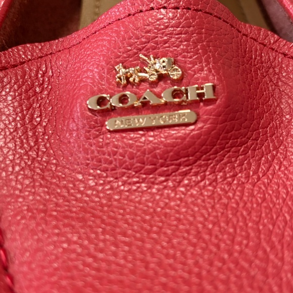 Coach Opal Pebbled Leather Loafers size 7.5 Coral Salmon Slip On Shoes - Picture 3 of 13